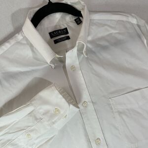 Lauren Ralph Lauren Black Label Shirt M White Stretch Button Up Long Sleeve Men